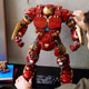 The Lego Hulkbuster set being posed on a shelf.